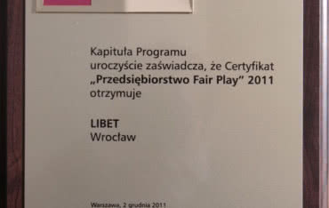 Libet firmą Fair Play 2011